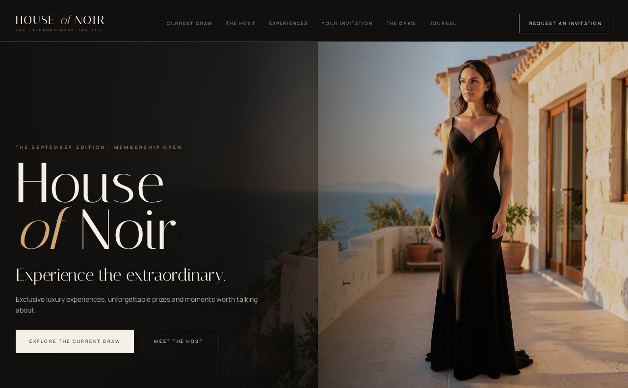 House of Noir celebrity lifestyle competition concept