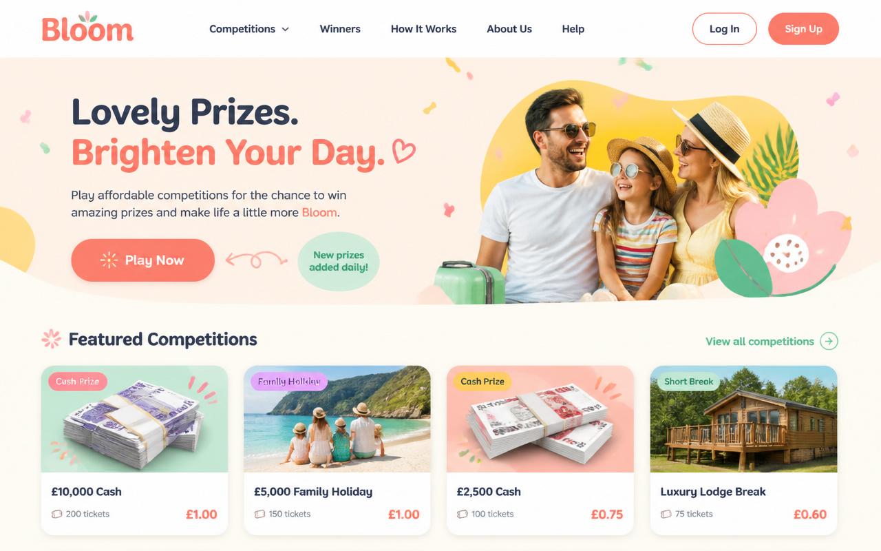Bloom competition website template preview