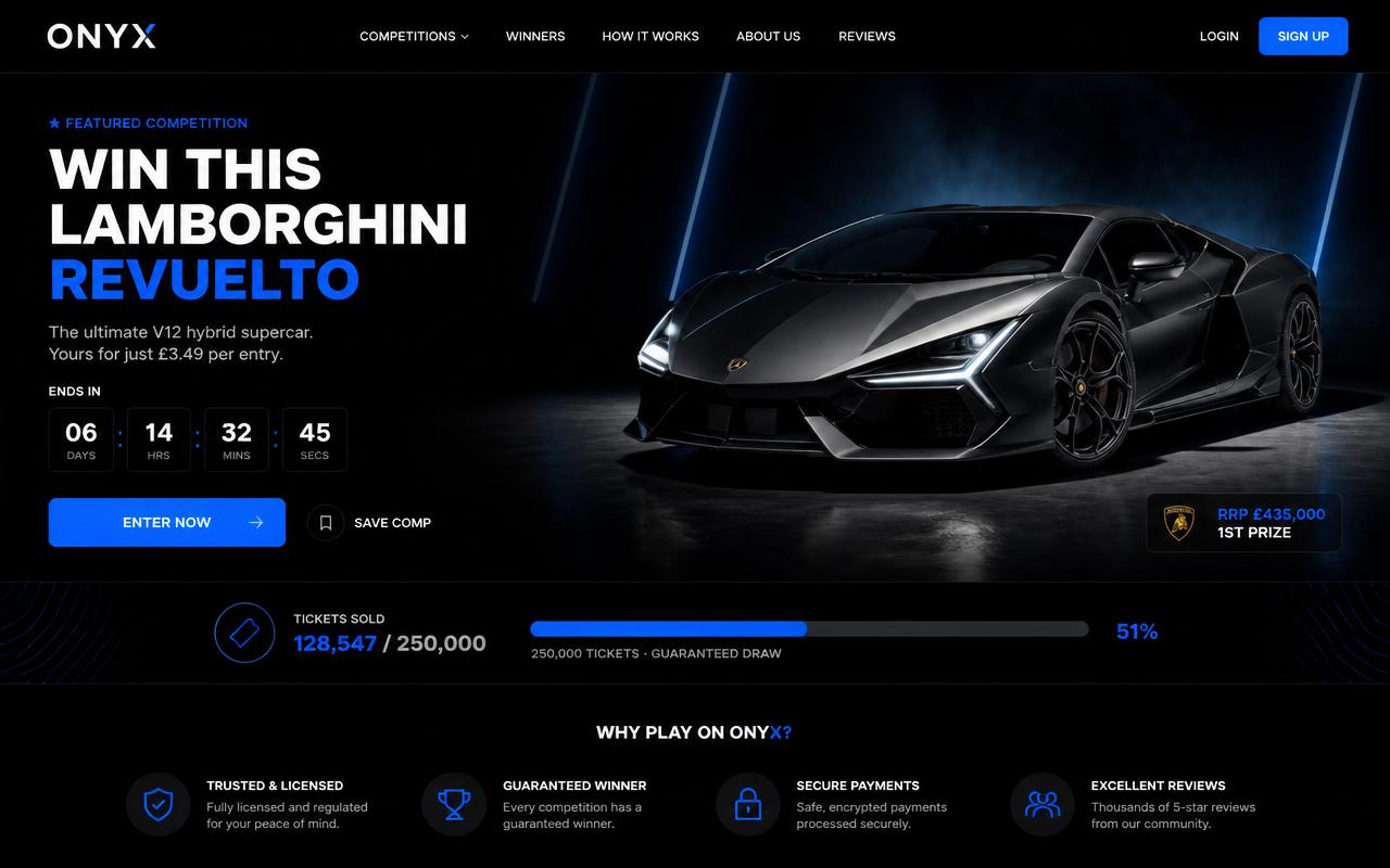 Onyx competition website template preview