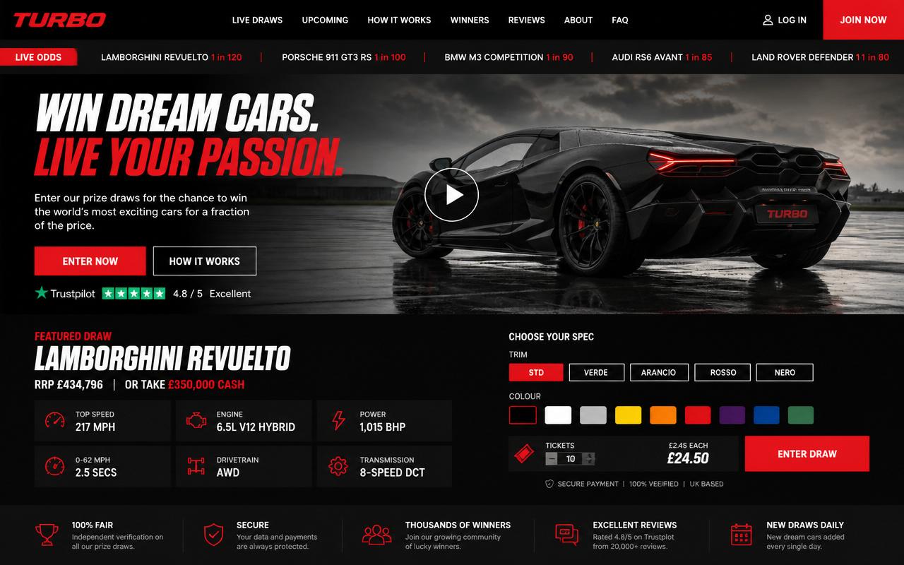 Turbo competition website template preview